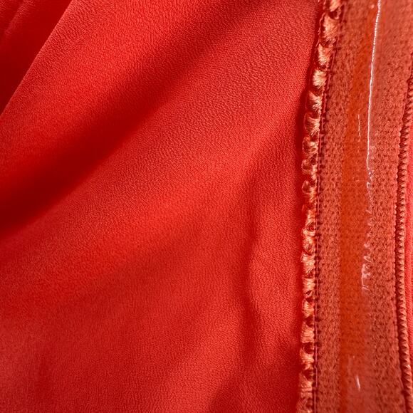 BCBGMAZRIA Maxi Dress WMNS 6 Jesse Ambrosia Red Orange Strapless High Low Gown - Picture 4 of 14